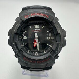 Casio G-Shock Watch Men Black Red Analog Digital 5158 G-100 New Battery